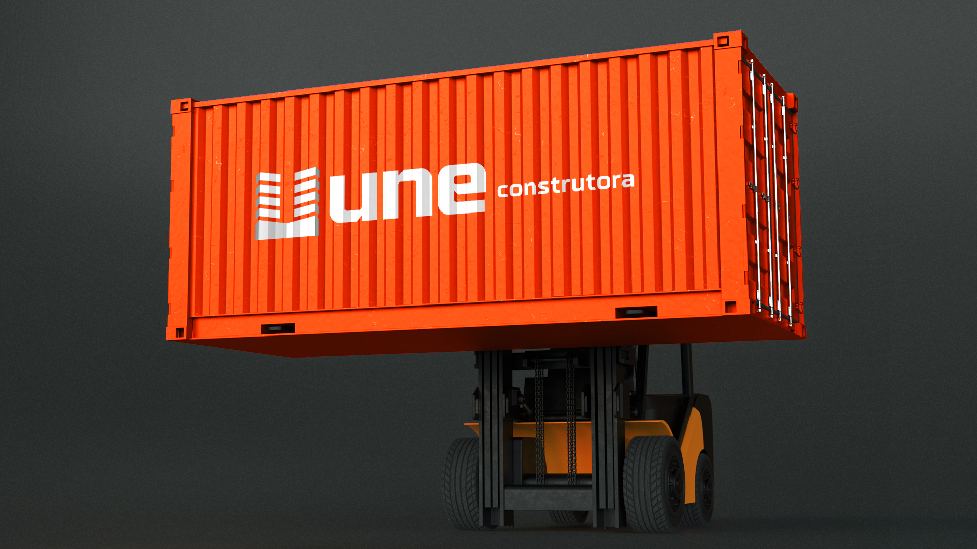 Container Anson Anderson Melo Designer Gráfico Identidade Visual Social Media Logomarca Logo IDV Logotipo Une Construtora Construção civil obras reformas